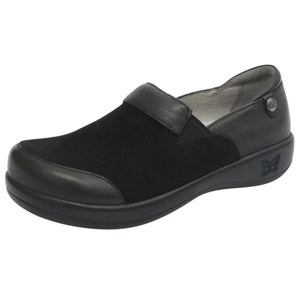Alegria Keli Sueded Dream Fit Professional Shoe Black Leather Size 38